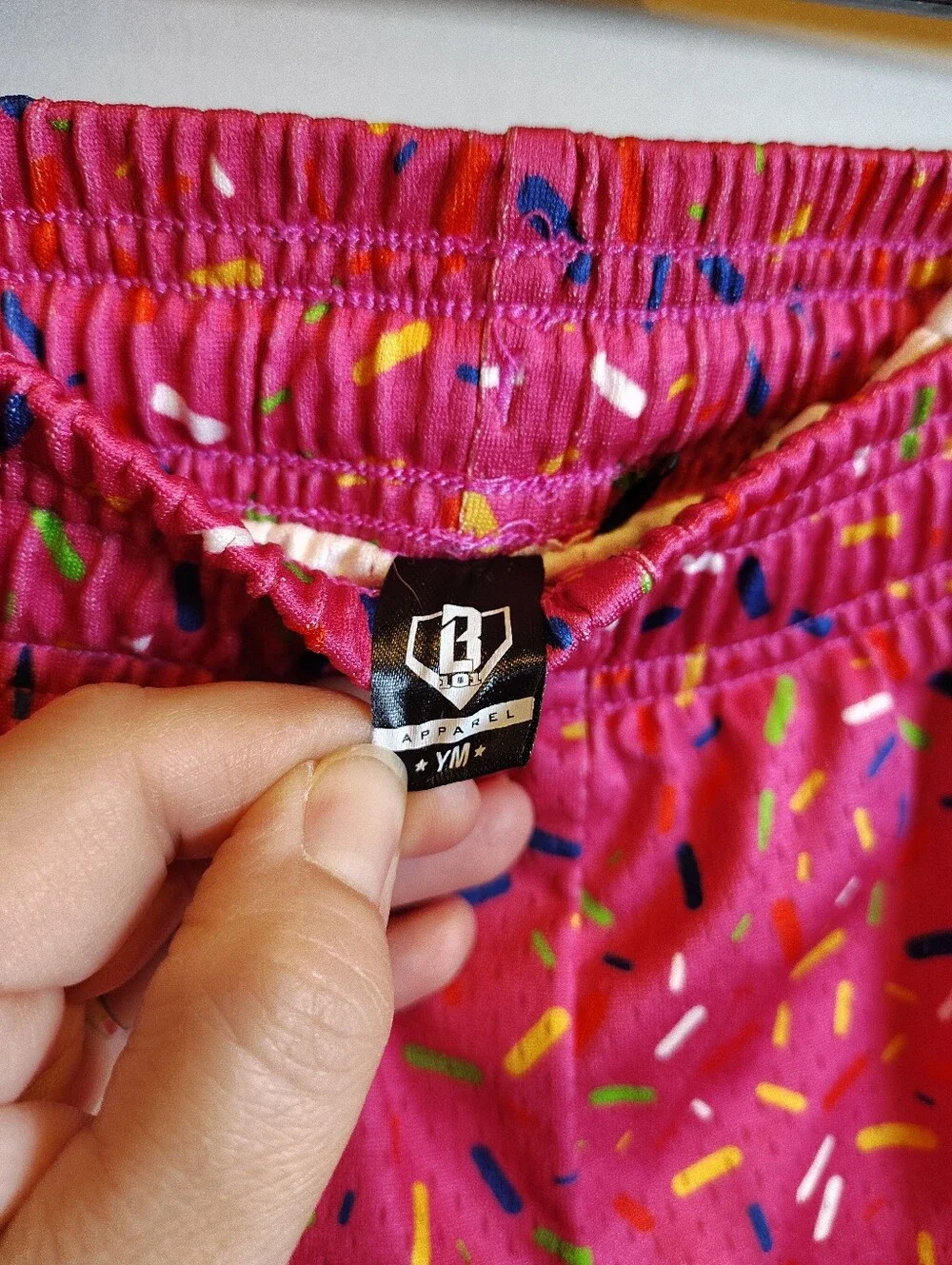 Baseball Lifestyle B 101 Pink Mesh Ice Cream Graphic Print Shorts Kid's Sz M